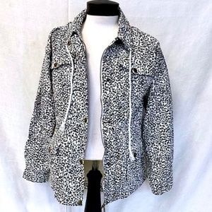 FATE Women's Leopard Print Military Style Zip-Up Jacket | NWOT - Size Small
